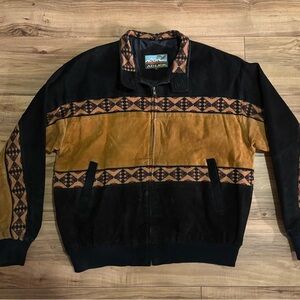 Adler Men's Black and Tan Bomber Jacket